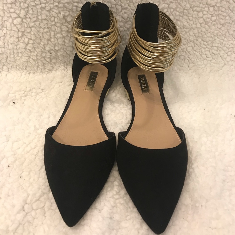 Forever 21 Gold and Black Flats